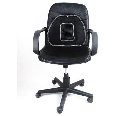 Suport Lombar pentru Scaun de Birou-Auto, Realizat din cadru metalic, Plasa flexibila, Ajuta la Corectarea pozitie Coloanei, Usor de montat, Prindere in curele elastice, Gri