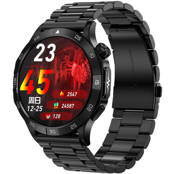 SmartWatch cu Senzor Glucometru, EKG, Temperatura Corporala, Acid Uric, Grasimea din Corp, Apel Bluetooth, Numar SOS, Calculator, Calendar, Alarma S800