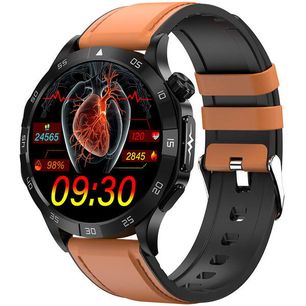 SmartWatch cu Senzor Glucometru, EKG, Temperatura Corporala, Acid Uric, Grasimea din Corp, Apel Bluetooth, Numar SOS, Calculator, Calendar, Alarma S801