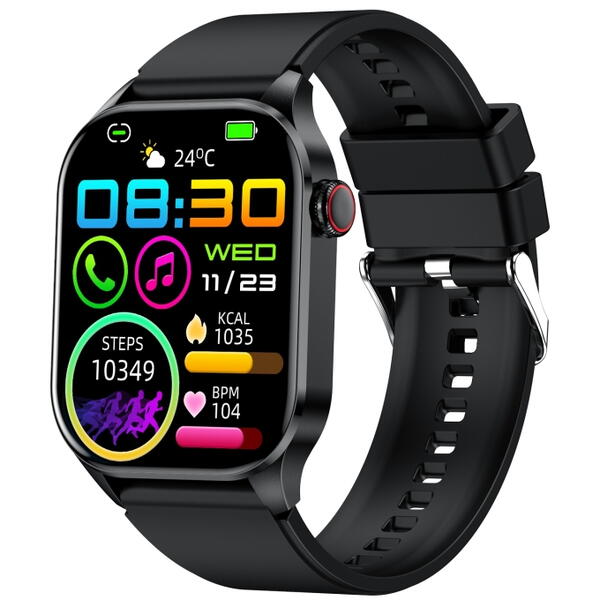 SmartWatch cu Senzor Glucometru, Temperatura Corporala, Compozitia Sangelui, Acid Uric, Colesterol, Metabolism, Grasimea din Corp, Apel Bluetooth, Numar SOS S812