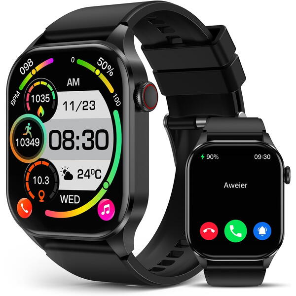 SmartWatch cu Senzor Glucometru, Temperatura Corporala, Compozitia Sangelui, Acid Uric, Colesterol, Metabolism, Grasimea din Corp, Apel Bluetooth, Numar SOS S812