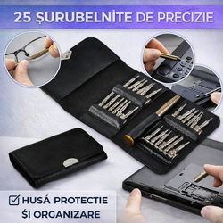 Set surubelnite de precizie 25 in 1, Argintiu