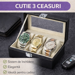 Cutie depozitare si organizare pentru 3 ceasuri