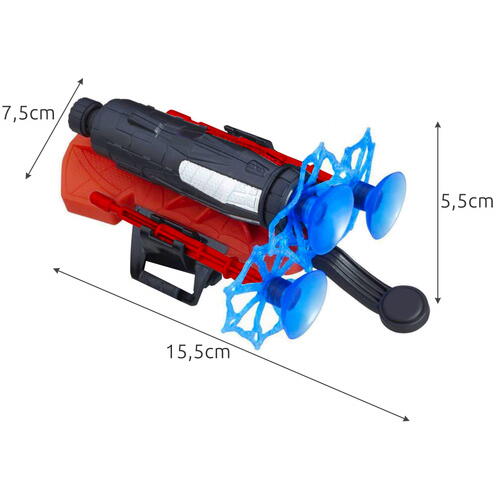 Lansator de Sageti, Manusa lui SpiderMan, din material textil cu lansator si trei sageti, pentru copii