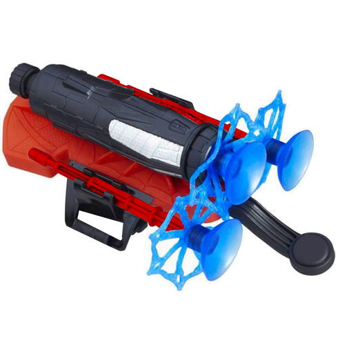 Lansator de Sageti, Manusa lui SpiderMan, din material textil cu lansator si trei sageti, pentru copii