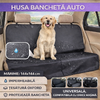 Husa auto profesionala, Protectie si transport animale, Caini si pisici, Pentru bancheta autoturismului, Impermeabil, Antialunecare, Negru, 144 x 144 cm
