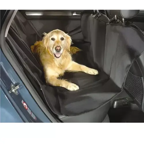 Husa auto profesional, Protectie si transport animale, Caini si pisici, Pentru bancheta autoturismului, Impermeabil, Antialunecare, Negru, 144 x 144 cm