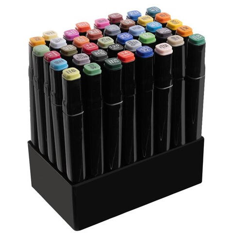Set 40 Markere, Varf Dublu, Cu Etui si Organizator