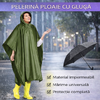 Pelerina de ploaie cu gluga, Impermeabila,  Verde, 127x100 cm, Marime Universala