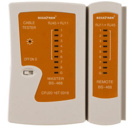 Tester cabluri RJ45/RJ11, 2 viteze, pentru diagnoza retele, set cu tester MASTER si tester PILOT