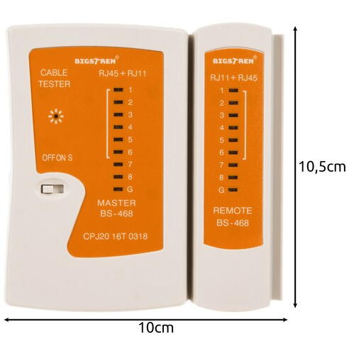 Tester cabluri RJ45/RJ11, 2 viteze, pentru diagnoza retele, set cu tester MASTER si tester PILOT