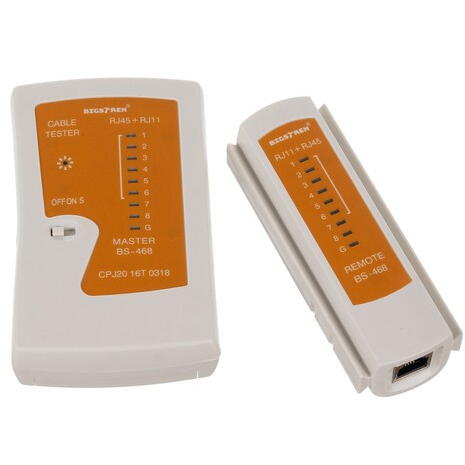 Tester cabluri RJ45/RJ11, 2 viteze, pentru diagnoza retele, set cu tester MASTER si tester PILOT