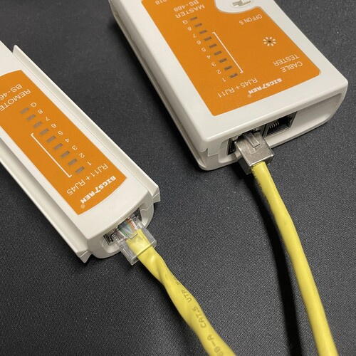 Tester cabluri RJ45/RJ11, 2 viteze, pentru diagnoza retele, set cu tester MASTER si tester PILOT