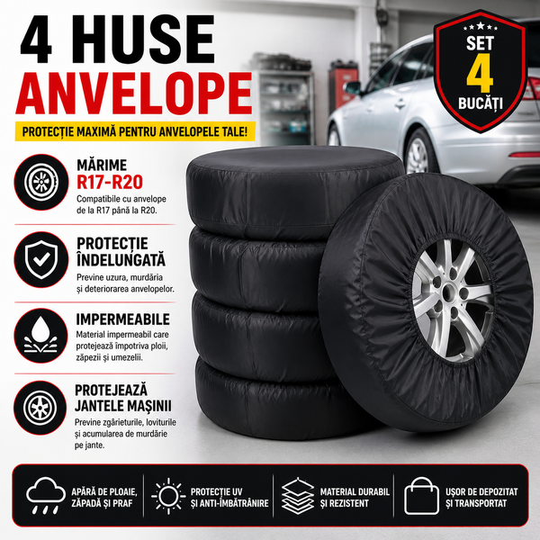 17-20 Inch Set 4 huse pentru anvelope/cauciucuri, Impermeabil, pentru dimensiunea 17-20