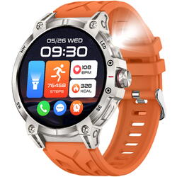 SmartWatch cu Apel Bluetooth, Lanterna, Ritm Cardiac, Nivel Oxigen, Tensiune Arteriala, Calorii, Distanta, Asistent Vocal, Nivel Stres, Alarma, Calculator S823