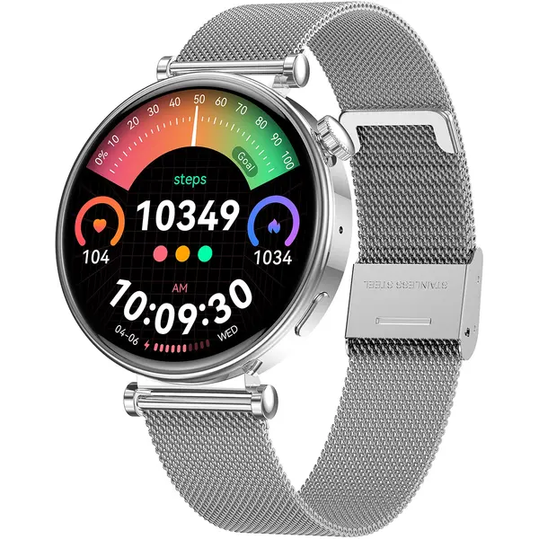 SmartWatch cu 2 Curele, Apel Bluetooth, Monitorizare Somn, Calorii, Moduri Sport, Ciclu Menstrual, Distanta Parcursa, Ritm Cardiac, Nivel Oxigen, Tensiune Arteriala, Numar SOS, Calculator S825