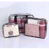 Set 3 organizatoare cosmetice pentru calatorii, multifunctionale, rezistente la apa, Transparent