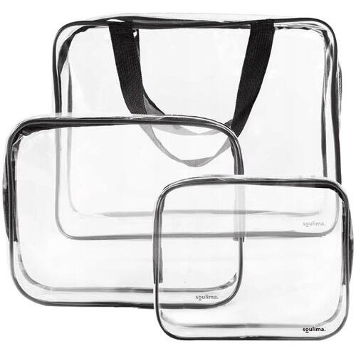 Set 3 organizatoare cosmetice pentru calatorii, multifunctionale, rezistente la apa, Transparent