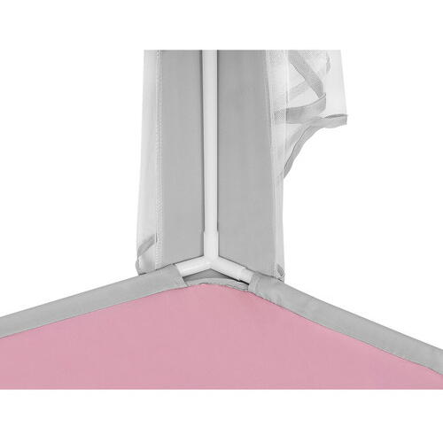 Cort de joaca pentru copii, Varf Conic, Perdele Transparente, Dimensiuni Generoase, Instalare Usoara, pentru Interior/Exterior, 123 x 123 x 140cm, Roz/Gri