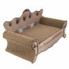 Canapea pentru ascutit gheare pisici, carton presat stratificat, dimensiune totala 32 x 29 x 60 cm, Crem