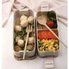 Cutie de pranz alimentara, Lingura si Furculita Incluse, 750 ml, Bej, Din Material Ecologic