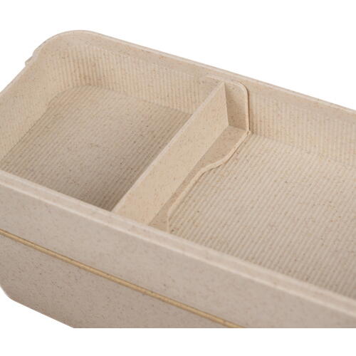 Cutie de pranz alimentara, Lingura si Furculita Incluse, 750 ml, Bej, Din Material Ecologic