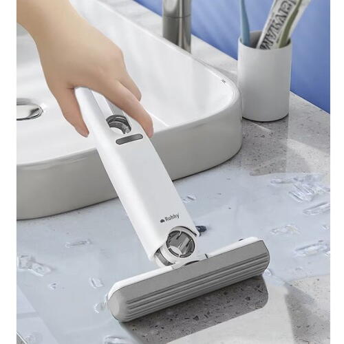 Mini Mop Portabil Pentru Diferite Suprafete Si Geamuri, Sistem Autostoarcere, Alb