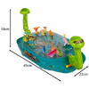 Joc de masa catapulta cu bile, batalia dinozaurilor, 16 dinozauri, 24 de bile, butoane tragere, sunete, pentru 2 jucatori