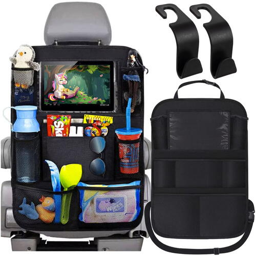Organizator auto pentru spatarul scaunului, cu 10 buzunare, Suport Tableta, Suport Sticla Apa, Negru
