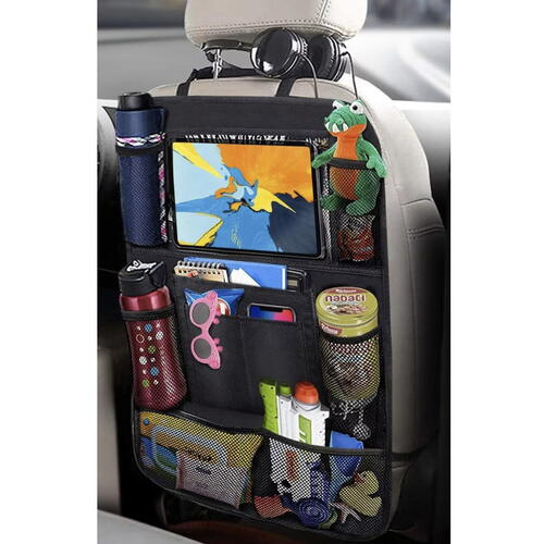 Organizator auto pentru spatarul scaunului, cu 10 buzunare, Suport Tableta, Suport Sticla Apa, Negru