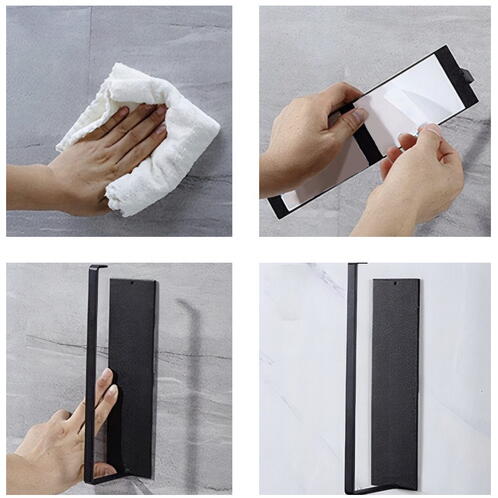 Suport rola prosoape de hartie bucatarie montat pe perete, Din otel inoxidabil, Suport pentru folie de plastic, Suport pentru agatat prosoape, 26 cm, Negru