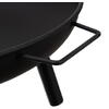 Vatra de foc pentru terasa si gradina, din Otel, Diametru 58 cm, Inaltime 23 cm, culoare Negru