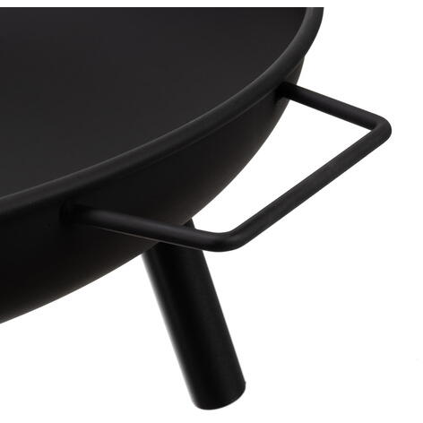 Vatra de foc pentru terasa si gradina, din Otel, Diametru 58 cm, Inaltime 23 cm, culoare Negru