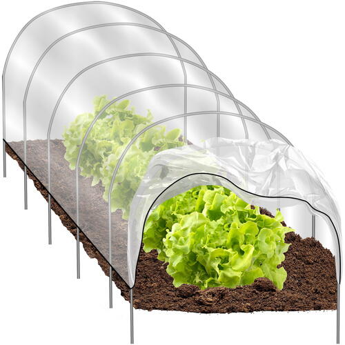 Mini sera, 300x45x40cm, Cadru Metalic, Stil Tunel, Usor de Instalat, Filtru UV, Transparent, 140g/m²