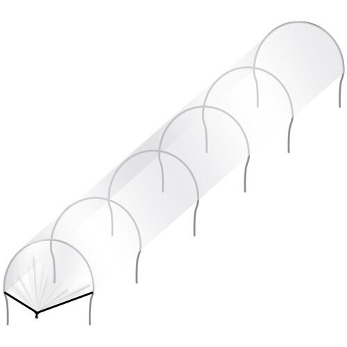 Mini sera, 300x45x40cm, Cadru Metalic, Stil Tunel, Usor de Instalat, Filtru UV, Transparent, 140g/m²