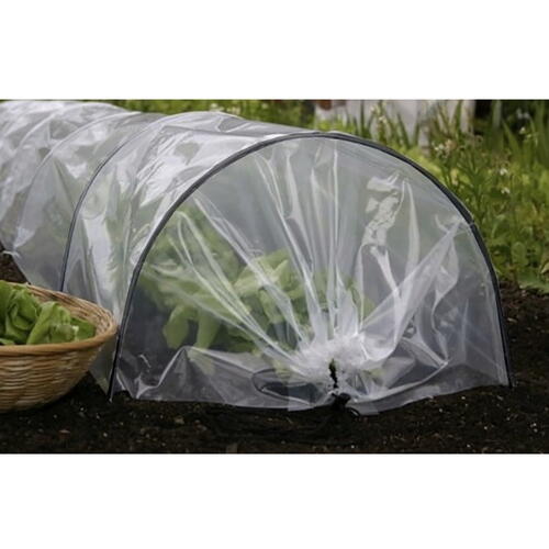 Mini sera, 300x45x40cm, Cadru Metalic, Stil Tunel, Usor de Instalat, Filtru UV, Transparent, 140g/m²
