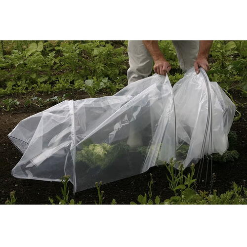 Mini sera, 300x45x40cm, Cadru Metalic, Stil Tunel, Usor de Instalat, Filtru UV, Transparent, 140g/m²