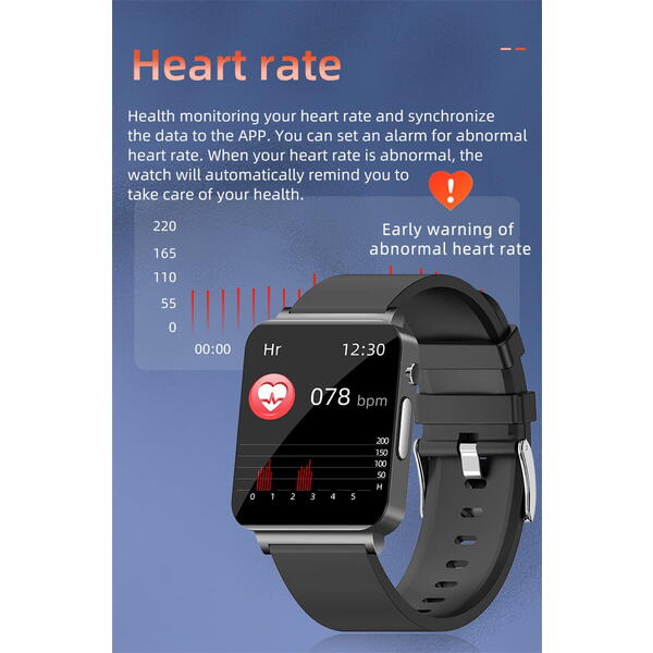SmartWatch Cu Senzor Glucometru, Acid Uric, EKG, Grasimea din Corp, Temperatura Corporala, Ritm Cardiac, Tensiune Arteriala, Nivel Oxigen, Apel Bluetooth, Calculator, Calendar, Vreme S841