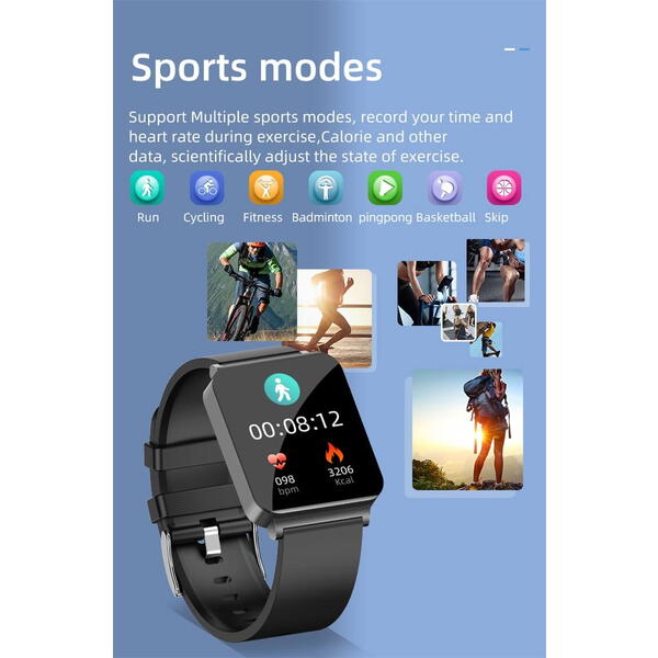 SmartWatch Cu Senzor Glucometru, Acid Uric, EKG, Grasimea din Corp, Temperatura Corporala, Ritm Cardiac, Tensiune Arteriala, Nivel Oxigen, Apel Bluetooth, Calculator, Calendar, Vreme S841