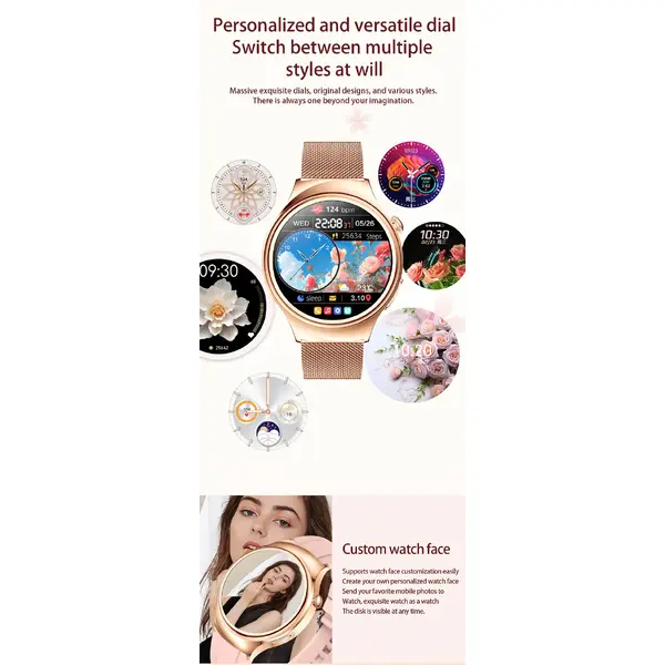 SmartWatch Cu Senzor Glucometru, Acid Uric, EKG, Grasimea din Corp, Temperatura Corporala, Ritm Cardiac, Tensiune Arteriala, Nivel Oxigen, Apel Bluetooth, Calculator, Calendar, Vreme S843