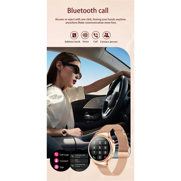 SmartWatch Cu Senzor Glucometru, Acid Uric, EKG, Grasimea din Corp, Temperatura Corporala, Ritm Cardiac, Tensiune Arteriala, Nivel Oxigen, Apel Bluetooth, Calculator, Calendar, Vreme S843