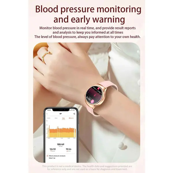 SmartWatch Cu Senzor Glucometru, Acid Uric, EKG, Grasimea din Corp, Temperatura Corporala, Ritm Cardiac, Tensiune Arteriala, Nivel Oxigen, Apel Bluetooth, Calculator, Calendar, Vreme S846