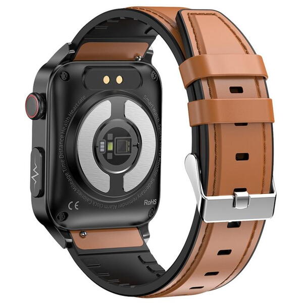 SmartWatch cu Senzor Glucometru, EKG, Nivel Oxigen, Ritm Cardiac, Tensiune Arteriala, Moduri Sport, Calorii, Vreme, Calculator S849