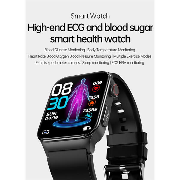 SmartWatch cu Senzor Glucometru, EKG, Nivel Oxigen, Ritm Cardiac, Tensiune Arteriala, Moduri Sport, Calorii, Vreme, Calculator S850