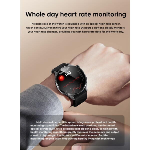 SmartWatch cu Senzor Glucometru, Compozitia Corpului, Grasimi, Apa, Masa Musculara, Tensiune Arteriala, Ritm Cardiac, Lanterna, Calculator, Calendar S851