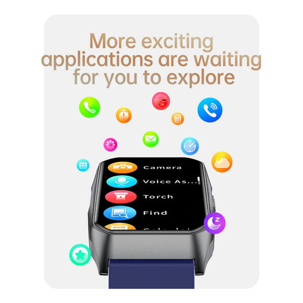 SmartWatch cu Senzor Glucometru, Ritm Cardiac, Nivel Oxigen, Tensiune Arteriala, Apel Bluetooth, Calculator, Moduri Sport, Calorii, Vreme, Ciclu Menstrual, Nivel Stres S834
