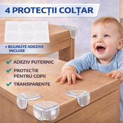 Set 4 sigurante,pentru colturile mobilei, pentru protectia copiilor, Prindere cu Adeziv Puternic