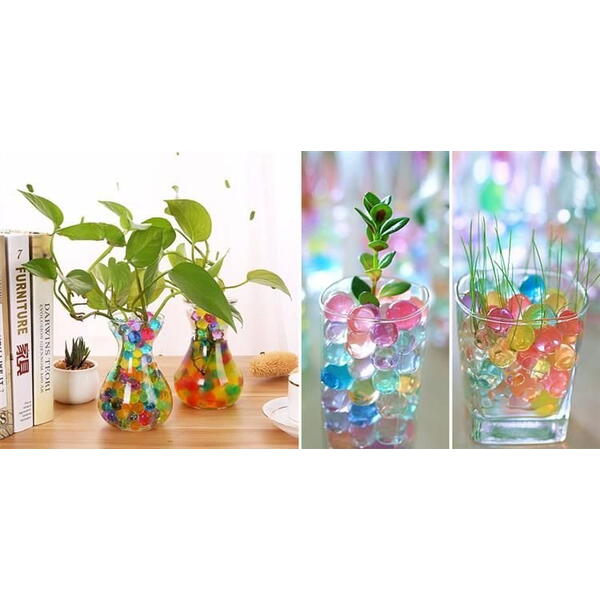 Set  bile de gel absorbante, biodegradabile, multicolor, pentru decorare si aromaterapie, 20 plicuri x 5 Grame
