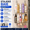 Etajera pentru Baie - Din Aluminiu, Montare prin Suspendare, 3 Compartimente, Argintiu