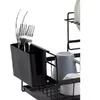 Scurgator de Vase, Doua niveluri, cu Suport Tacamuri si Pahare, Tavita Inclusa, Negru, 43 x 29 x 27 cm